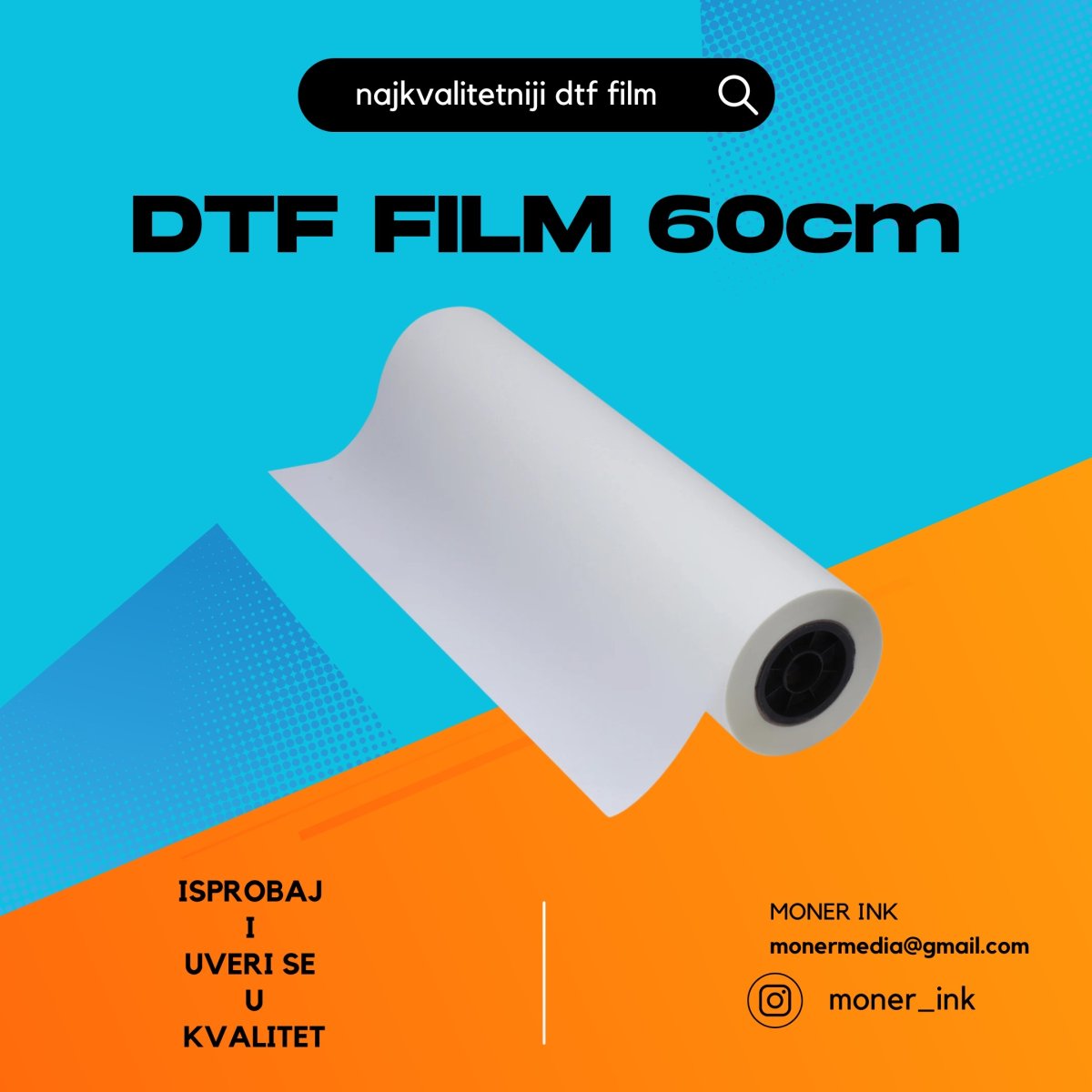 DTF FILM 60cm x 100m - Moner Ink